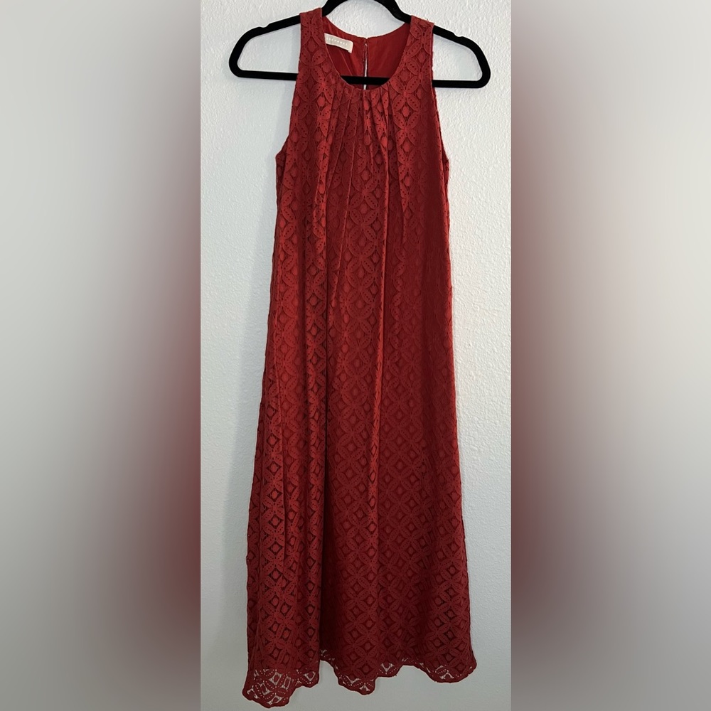STEFANEL Maxy Burgundy Flowery Dress Size XS.